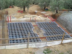Solaio con igloo e fondazioni